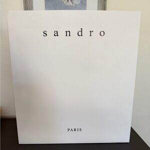 Sandro White Paper Gift Bag with Black Logo